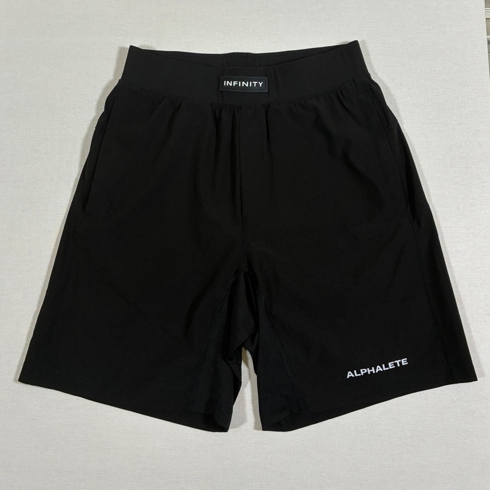 Alphalete Infinity Athletic Shorts Black Mens Small Gym Training Performance S